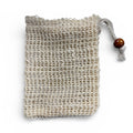 Natural Plant-Based Sisal Soap Saver Pouch | Zero-Waste Exfoliating Soap Bag with Wooden Bead & Drawstring